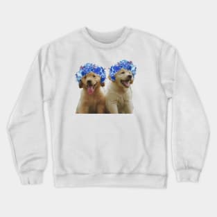 Cute flower crown dog Crewneck Sweatshirt